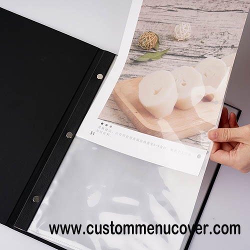 Restaurant Menu Cover with Pocket Sheet Protectors Sleeve